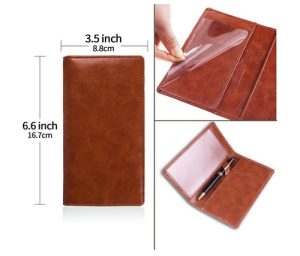 Leather Checkbook Cover for Men Women RFID Blocking